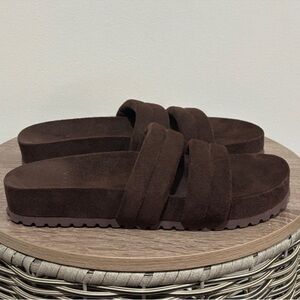 Varley Giles Quilted Suede Slides 2.0